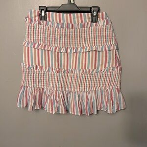 Lovers + Friends Multicolored Striped Mini Skirt